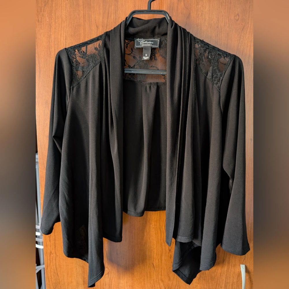 Catherines Black Lace Women's Cardigan